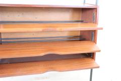 20th Century Italian Design Shoe Cabinet in Teak and Iron 1960s - 2600678
