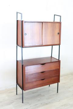 20th Century Italian Design Shoe Cabinet in Teak and Iron 1960s - 2600679