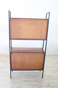 20th Century Italian Design Shoe Cabinet in Teak and Iron 1960s - 2600681