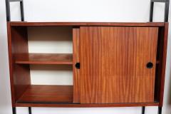 20th Century Italian Design Shoe Cabinet in Teak and Iron 1960s - 2600682