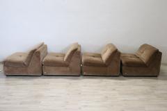 20th Century Italian Design Velvet Modular Sofa by Busnelli 1970s - 2852513