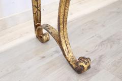 20th Century Italian Gilded Iron and Marble Top Console Table - 2678789