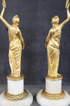 20th Century Italian Gilt Bronze Pair of Figures Sculptures - 3615266