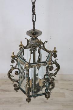 20th Century Italian Lantern in Glass and Bronze - 3545334