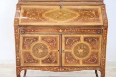 20th Century Italian Louis XV Style Inlaid Walnut Cabinet with Writing Desk - 2227583