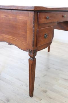 20th Century Italian Louis XVI Style Inlaid Walnut Writing Desk - 2386778