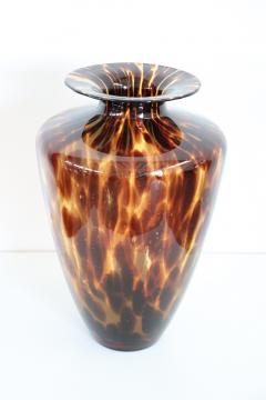 20th Century Italian Murano Artistic Glass Large Vase in Tigers Eye Color - 2495065