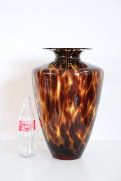 20th Century Italian Murano Artistic Glass Large Vase in Tigers Eye Color - 2495066