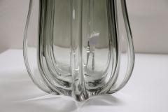 20th Century Italian Murano Artistic Glass Vase 1970s Transparent Smoked Glass - 2389076