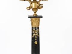 20th Century Italian Neoclassical Style Black Gilt Painted Wood Torchiere Lamps - 4822250