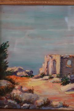 20th Century Italian Oil Painting on Board Cliff on the Sea - 4038455