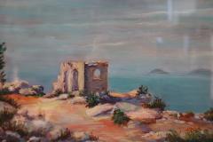 20th Century Italian Oil Painting on Board Cliff on the Sea - 4038461