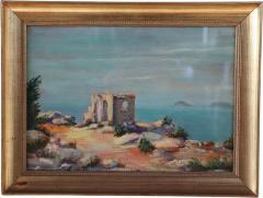 20th Century Italian Oil Painting on Board Cliff on the Sea - 4039086