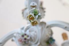 20th Century Italian Porcelain Chandelier Decorated with Flowers - 2333514
