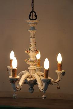 20th Century Italian Porcelain Chandelier Decorated with Flowers - 2333515