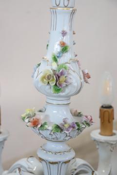 20th Century Italian Porcelain Chandelier Decorated with Flowers - 2333517