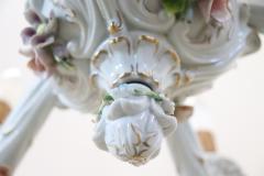 20th Century Italian Porcelain Chandelier Decorated with Flowers - 2333519