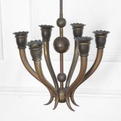 20th Century Italian Six Light Hanging Brass Pendant - 3640444