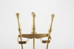 20th Century Italian Solid Brass Fireplace Tool Set 5 Pieces - 2108706