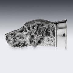 20th Century Italian Solid Silver Hound Stirrup Cup c 1960 - 2914743