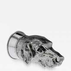 20th Century Italian Solid Silver Hound Stirrup Cup c 1960 - 2921063