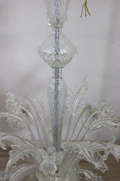 20th Century Italian Transparent Murano Glass Chandelier with 7 Bulbs - 4060720