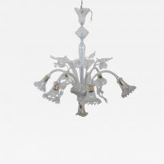 20th Century Italian Transparent Murano Glass Chandelier with 7 Bulbs - 4061443