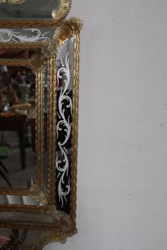 20th Century Italian Venetian Murano Art Glass Wall Mirror - 3316360