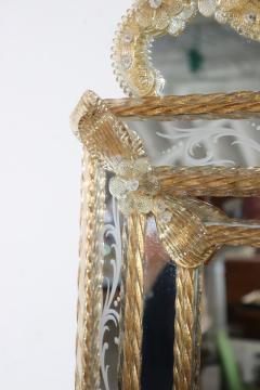 20th Century Italian Venetian Murano Art Glass Wall Mirror - 3316373
