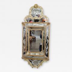 20th Century Italian Venetian Murano Art Glass Wall Mirror - 3316378