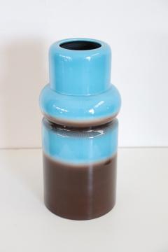 20th Century Italian Vintage Artistic Vase in Ceramic Blue and Brown Color - 2495100