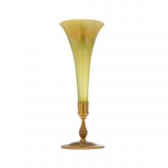 20th Century L C Tiffany Favrile Glass and Gilt Bronze Trumpet Vase No 1043 - 4469803