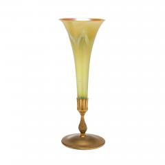 20th Century L C Tiffany Favrile Glass and Gilt Bronze Trumpet Vase No 1043 - 4469810