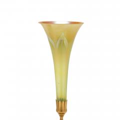 20th Century L C Tiffany Favrile Glass and Gilt Bronze Trumpet Vase No 1043 - 4469811
