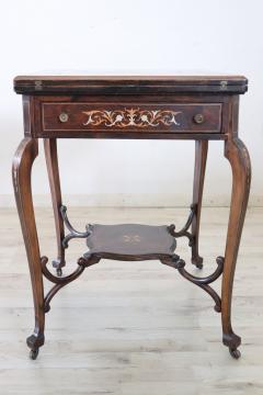 20th Century Louis XV Inlaid Wood Game Table - 3125262