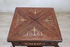 20th Century Louis XV Inlaid Wood Game Table - 3125264