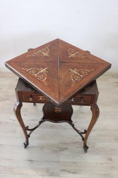 20th Century Louis XV Inlaid Wood Game Table - 3125269