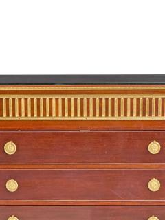 20th Century Mahogany Bronze Mounted Credenzas Cabinet Smoke Glass Top - 3886443