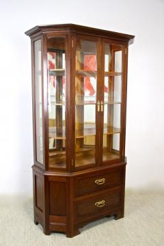 20th Century Mahogany Vitrine Cabinet with Faceted Glass Austria circa 1910 - 3443628