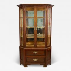 20th Century Mahogany Vitrine Cabinet with Faceted Glass Austria circa 1910 - 3444500