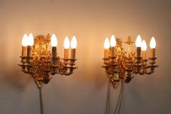 20th Century Majestic Pair of Wall Lights in Gilded Bronze - 3635976