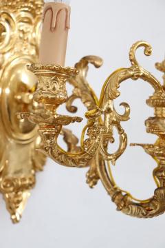 20th Century Majestic Pair of Wall Lights in Gilded Bronze - 3635979