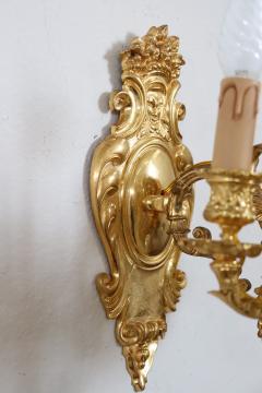 20th Century Majestic Pair of Wall Lights in Gilded Bronze - 3635980