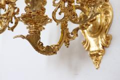 20th Century Majestic Pair of Wall Lights in Gilded Bronze - 3635985