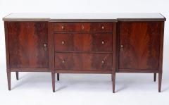 20th Century Mirrored Top Mahogany Wood Sideboard Credenza By Dessin Fournir - 3810215
