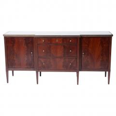 20th Century Mirrored Top Mahogany Wood Sideboard Credenza By Dessin Fournir - 3810218