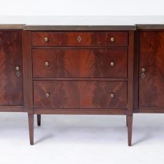 20th Century Mirrored Top Mahogany Wood Sideboard Credenza By Dessin Fournir - 3810220