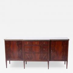 20th Century Mirrored Top Mahogany Wood Sideboard Credenza By Dessin Fournir - 3813638