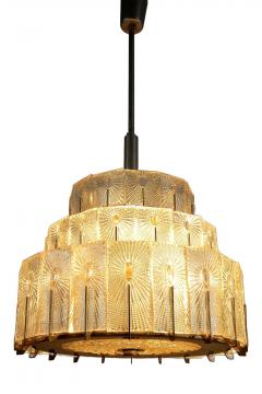 20th Century Modern Three Tier Glass Chandelier by Rupert Nikoll AT ca 1950 - 4695198