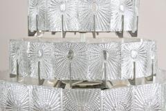 20th Century Modern Three Tier Glass Chandelier by Rupert Nikoll AT ca 1950 - 4695202